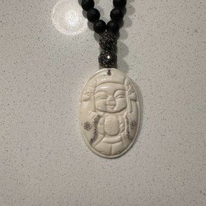 Wood Beaded and Ivory Necklace